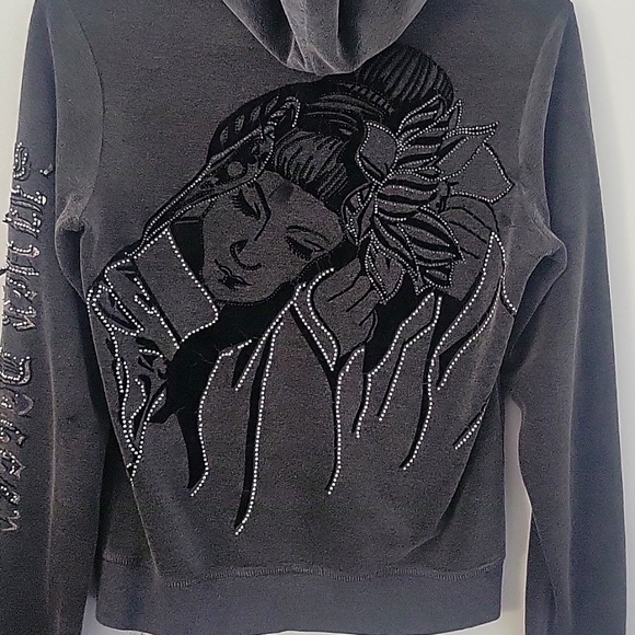 Womens silver dagger zip up hoodie - Picture 9 of 10